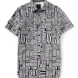 Armani Exchange Polo Black White for Men Medium